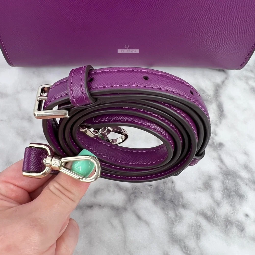 Kate Spade Staci Plum Pie Small Satchel Crossbody & Slim Card Holder Wallet - Picture 10 of 16